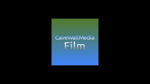 cave wall media film blue green logo image