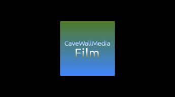 cave wall media film blue green logo image